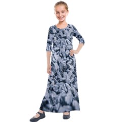 Rocks Stones Gray Gravel Rocky Material  Kids  Quarter Sleeve Maxi Dress by artworkshop