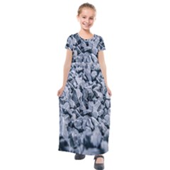 Rocks Stones Gray Gravel Rocky Material  Kids  Short Sleeve Maxi Dress by artworkshop