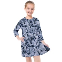 Rocks Stones Gray Gravel Rocky Material  Kids  Quarter Sleeve Shirt Dress by artworkshop