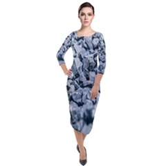 Rocks Stones Gray Gravel Rocky Material  Quarter Sleeve Midi Velour Bodycon Dress by artworkshop