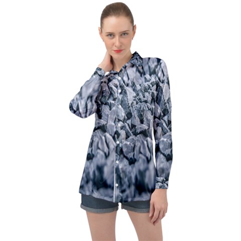 Rocks Stones Gray Gravel Rocky Material  Long Sleeve Satin Shirt by artworkshop