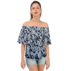 Rocks Stones Gray Gravel Rocky Material  Off Shoulder Short Sleeve Top by artworkshop