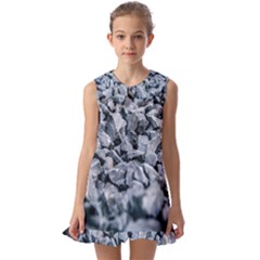 Rocks Stones Gray Gravel Rocky Material  Kids  Pilgrim Collar Ruffle Hem Dress