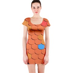 Roof Roofing Tiles  Short Sleeve Bodycon Dress by artworkshop