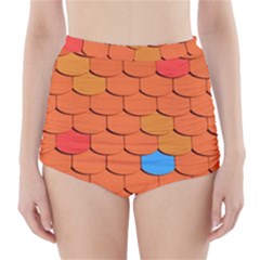 Roof Roofing Tiles  High-waisted Bikini Bottoms by artworkshop