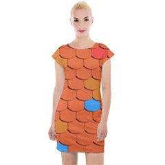 Roof Roofing Tiles  Cap Sleeve Bodycon Dress by artworkshop