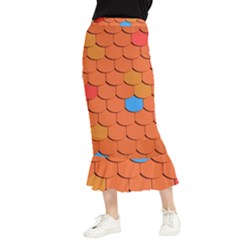 Roof Roofing Tiles  Maxi Fishtail Chiffon Skirt by artworkshop