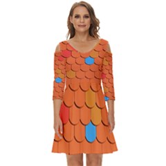 Roof Roofing Tiles  Shoulder Cut Out Zip Up Dress by artworkshop