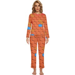 Roof Roofing Tiles  Womens  Long Sleeve Lightweight Pajamas Set