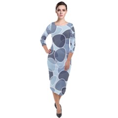 Sample Pattern Seamless Quarter Sleeve Midi Velour Bodycon Dress by artworkshop