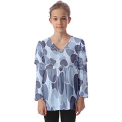 Sample Pattern Seamless Kids  V Neck Casual Top