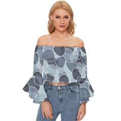 Sample Pattern Seamless Off Shoulder Flutter Bell Sleeve Top by artworkshop