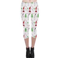 Santa Claus Snowman Christmas  Capri Leggings 