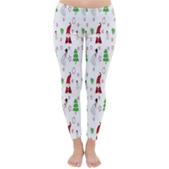 Santa Claus Snowman Christmas  Classic Winter Leggings by artworkshop