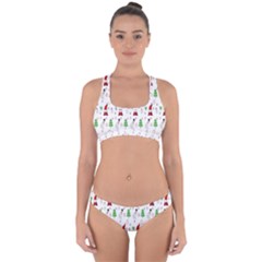 Santa Claus Snowman Christmas  Cross Back Hipster Bikini Set by artworkshop