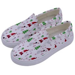 Santa Claus Snowman Christmas  Kids  Canvas Slip Ons by artworkshop