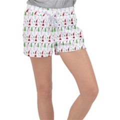 Santa Claus Snowman Christmas  Velour Lounge Shorts by artworkshop