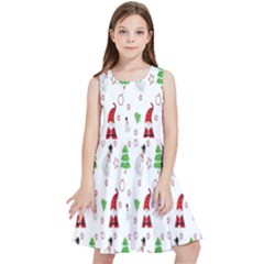 Santa Claus Snowman Christmas  Kids  Skater Dress by artworkshop