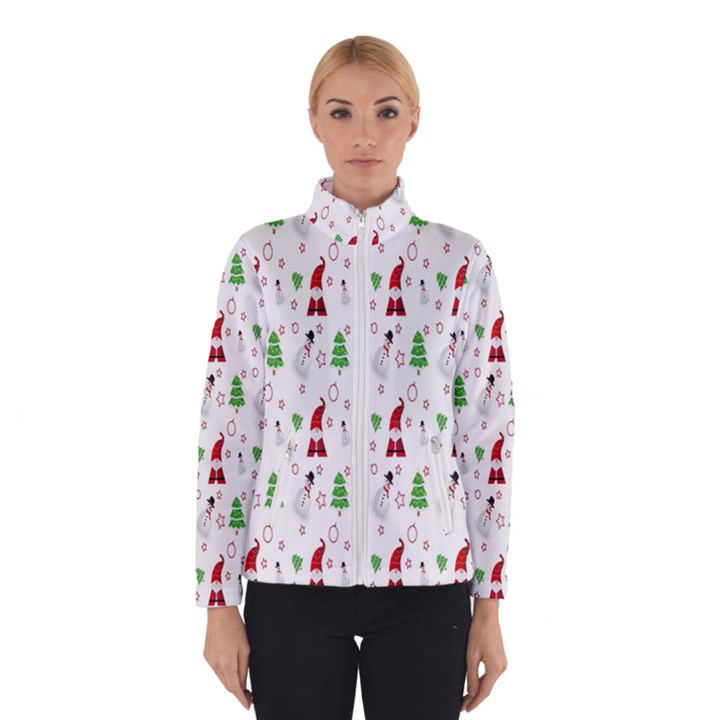 Santa Claus Snowman Christmas  Women s Bomber Jacket