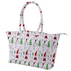 Santa Claus Snowman Christmas  Canvas Shoulder Bag by artworkshop