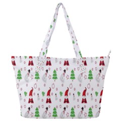 Santa Claus Snowman Christmas  Full Print Shoulder Bag