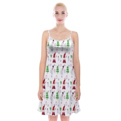 Santa Claus Snowman Christmas  Spaghetti Strap Velvet Dress by artworkshop