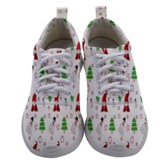 Santa Claus Snowman Christmas  Women Athletic Shoes by artworkshop