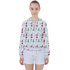 Santa Claus Snowman Christmas  Women s Tie Up Sweat