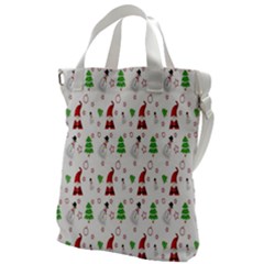 Santa Claus Snowman Christmas  Canvas Messenger Bag by artworkshop