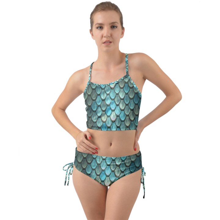 Scales Backdrop Texture Mini Tank Bikini Set