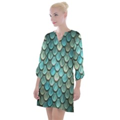 Scales Backdrop Texture Open Neck Shift Dress by artworkshop