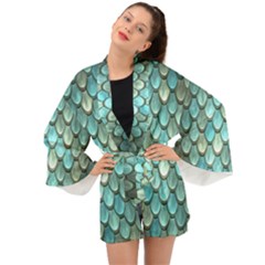 Scales Backdrop Texture Long Sleeve Kimono by artworkshop