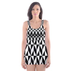 Seamless Abstract Geometric Pattern Background Skater Dress Swimsuit by artworkshop