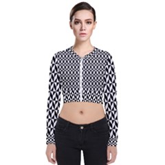 Seamless Abstract Geometric Pattern Background Long Sleeve Zip Up Bomber Jacket by artworkshop