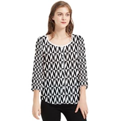 Seamless Abstract Geometric Pattern Background Chiffon Quarter Sleeve Blouse by artworkshop