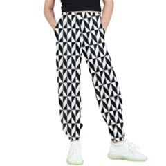 Seamless Abstract Geometric Pattern Background Kids  Elastic Waist Pants by artworkshop