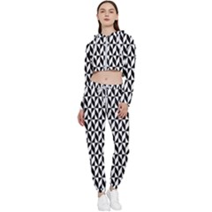 Seamless Abstract Geometric Pattern Background Cropped Zip Up Lounge Set by artworkshop