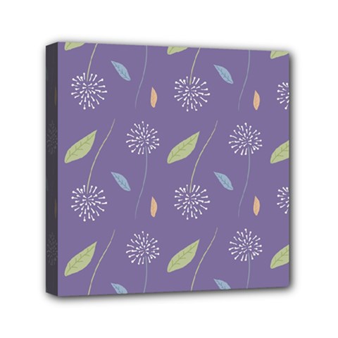 Seamless Pattern Floral Background Violet Background Mini Canvas 6  X 6  (stretched) by artworkshop