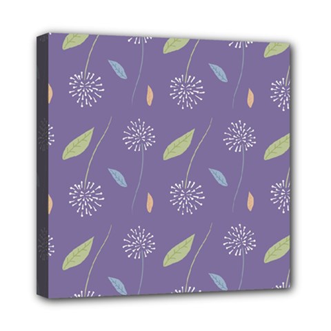 Seamless Pattern Floral Background Violet Background Mini Canvas 8  X 8  (stretched) by artworkshop