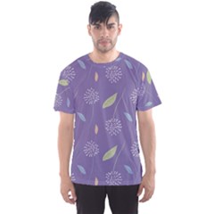 Seamless Pattern Floral Background Violet Background Men s Sport Mesh Tee