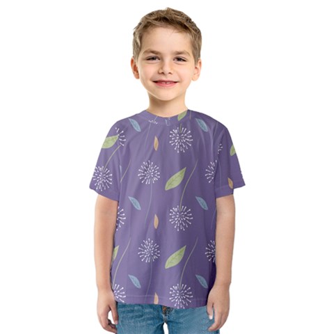 Seamless Pattern Floral Background Violet Background Kids  Sport Mesh Tee by artworkshop