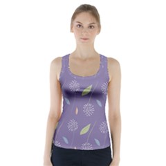 Seamless Pattern Floral Background Violet Background Racer Back Sports Top by artworkshop