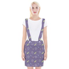 Seamless Pattern Floral Background Violet Background Braces Suspender Skirt by artworkshop