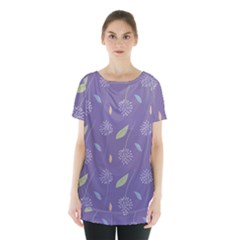 Seamless Pattern Floral Background Violet Background Skirt Hem Sports Top by artworkshop