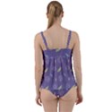 Seamless Pattern Floral Background Violet Background Twist Front Tankini Set View2