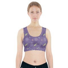 Seamless Pattern Floral Background Violet Background Sports Bra With Pocket by artworkshop