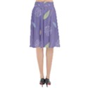 Seamless Pattern Floral Background Violet Background Flared Midi Skirt View2