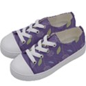 Seamless Pattern Floral Background Violet Background Kids  Low Top Canvas Sneakers View2