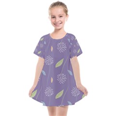 Seamless Pattern Floral Background Violet Background Kids  Smock Dress by artworkshop