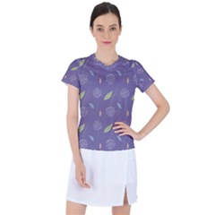 Seamless Pattern Floral Background Violet Background Women s Sports Top by artworkshop